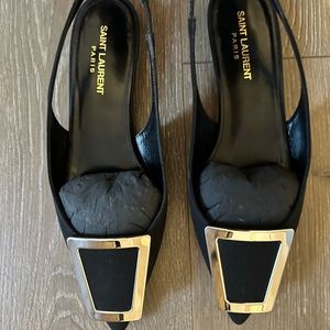 Saint Laurent slingback flats, cloth